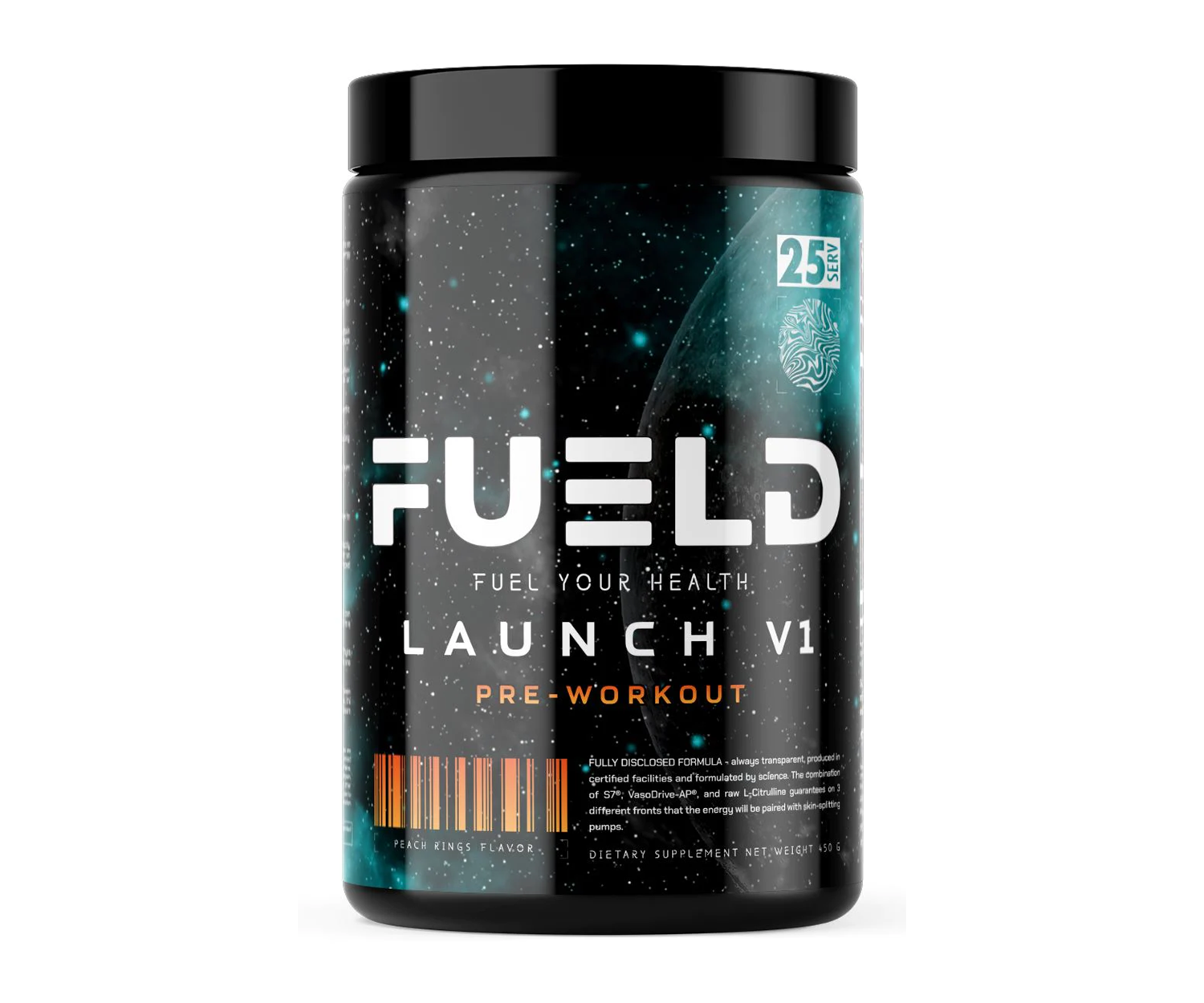 FUELD Launch V1 Pre-Workout, (Peach Rings) Insane Energy Blend, Out Of This World Pump Matrix 25/50 servings