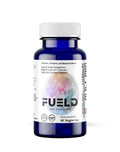 Blue supplement bottle labeled 'FUEL'D on a white background