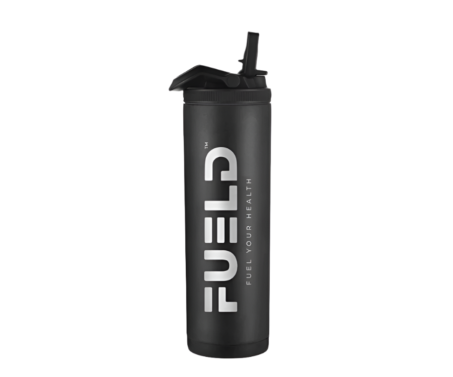 FUELDFUELD Ice Shaker 20oz Skinny Tumbler, Stainless Steel Insulated Water BottleShaker Bottle20oz Skinny Steel Tumbler - Black