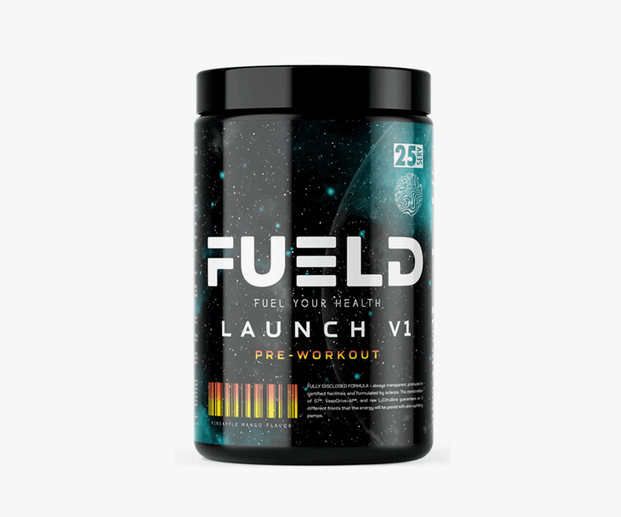 FUELDFUELD Launch V1 Pre - Workout, (Pineapple Mango) Insane Energy Blend, Out Of This World Pump Matrix 25/50 servingsPre - Workout