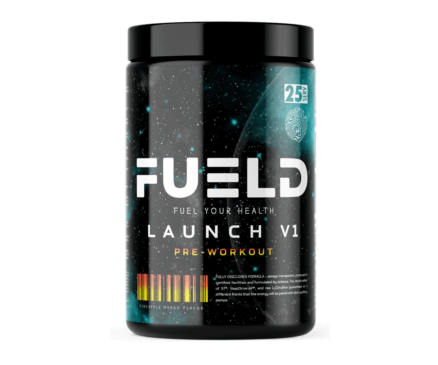 FUELDFUELD Launch V1 Pre - Workout, (Pineapple Mango) Insane Energy Blend, Out Of This World Pump Matrix 25/50 servingsPre - Workout