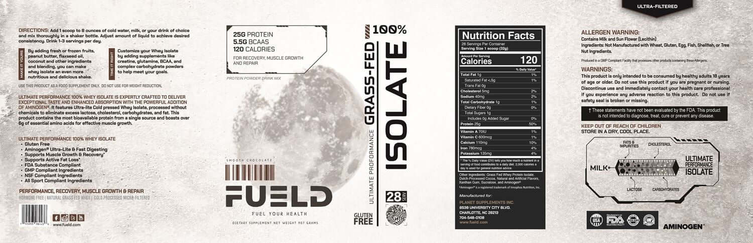 FUELDFUELD Ultimate Performance 100% Isolate 25g Protein 120 Calories (28 Servings)ProteinVanilla Cupcake