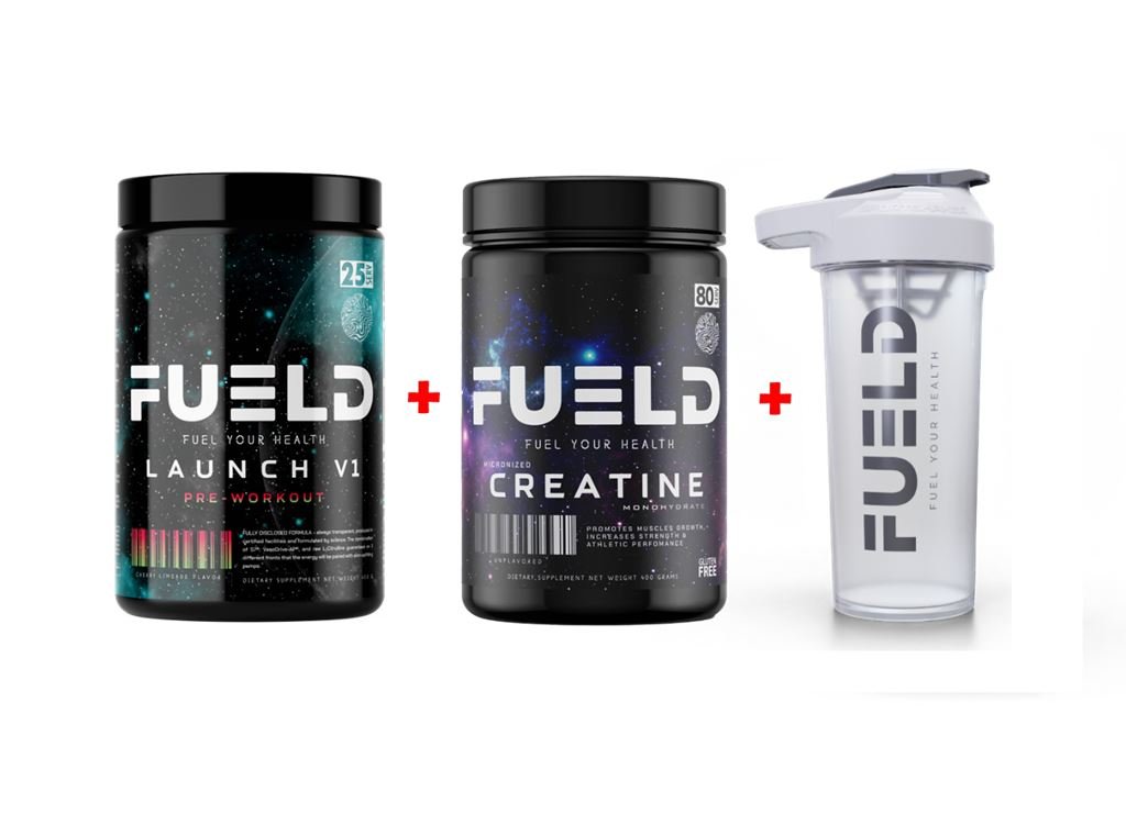 FUELDThe Power Pack, LAUNCH V1 PRE + CREATINE + FREE SHAKERPre - WorkoutPeach Rings