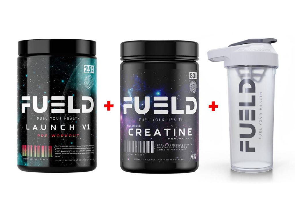 FUELDThe Power Pack, LAUNCH V1 PRE + CREATINE + FREE SHAKERPre - WorkoutPeach Rings