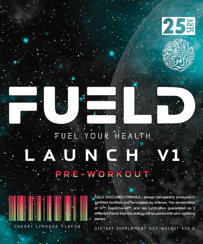 FUELDThe Power Pack, LAUNCH V1 PRE + CREATINE + FREE SHAKERPre - WorkoutPeach Rings